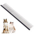 8.5 Inch Upgrade Black Professional Cat Comb,Dual-Tooth Pet Grooming Comb Anti-Static Smooth Rounded Corners Prevent Friction Breakage and Irritation,Removing Tangles,Knots,Undercoat and Excess Hair
