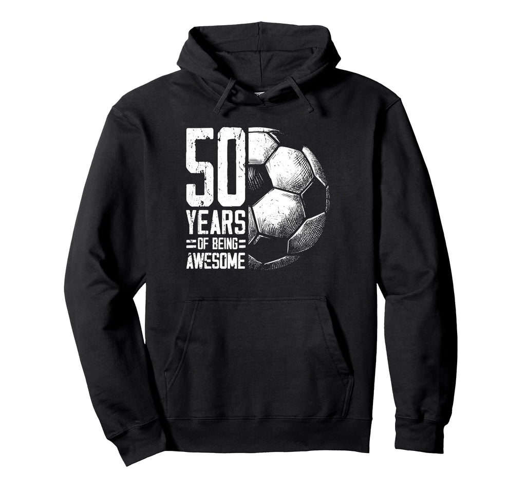 50Th Birthday Soccer Player Football Hoodie - Minimalist Print Men Women