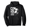 50Th Birthday Soccer Player Football Hoodie - Minimalist Print Men Women