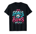 Adorable Gender Reveal Goals Or Bows Mommy T-Shirt - Graphic Print Unisex
