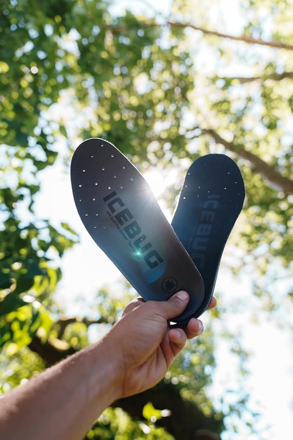 Icebug Comfort Insoles with Dynamic Arch Support, Charcoal High Arch, M 9/W 10.5-11
