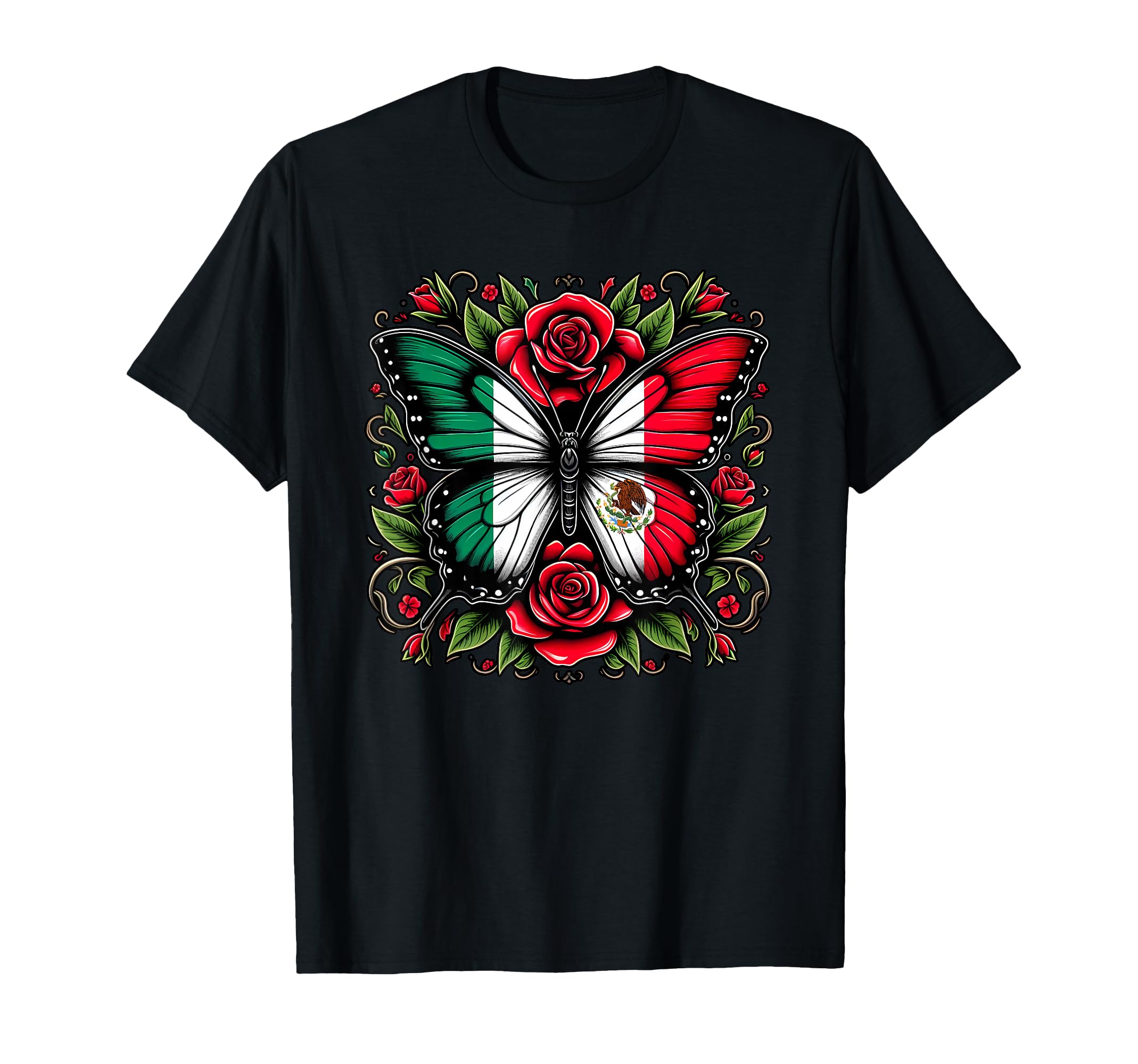 Funny Mexican Butterfly Flag Mexicana T-Shirt - Custom Art Print Unisex