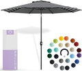 Midtown Umbrellas Sunbrella Umbrella 8 Feet Outdoor Umbrella With Sunbrella Black & White Acrylic Fabric - Auto-Tilt Aluminum Frame Patio Umbrella For Backyard, Deck, Garden, Pool - Black Pole