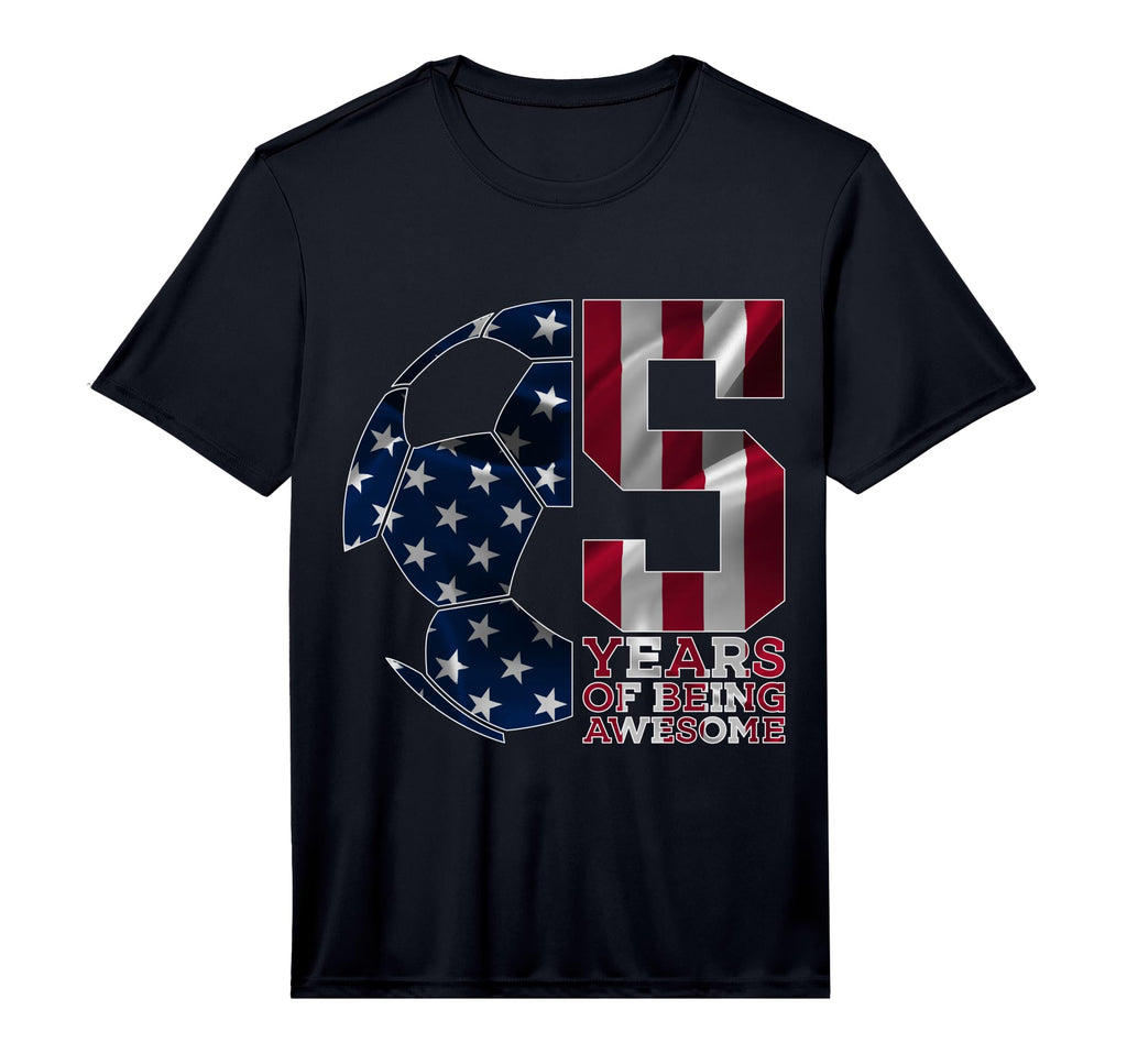 5 Years Being Awesome Soccer 5Th T-Shirt - Graphic Print Men Women