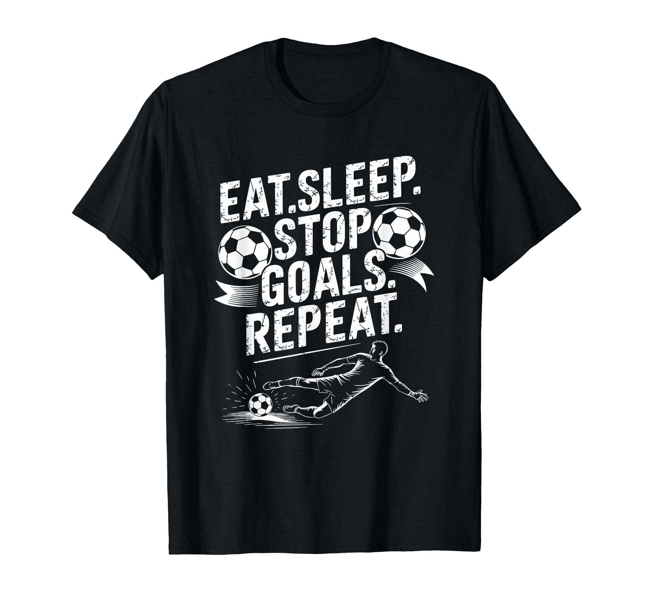 Goal Keeper And Soccer Player Eat T-Shirt - Streetwear Style Men Women