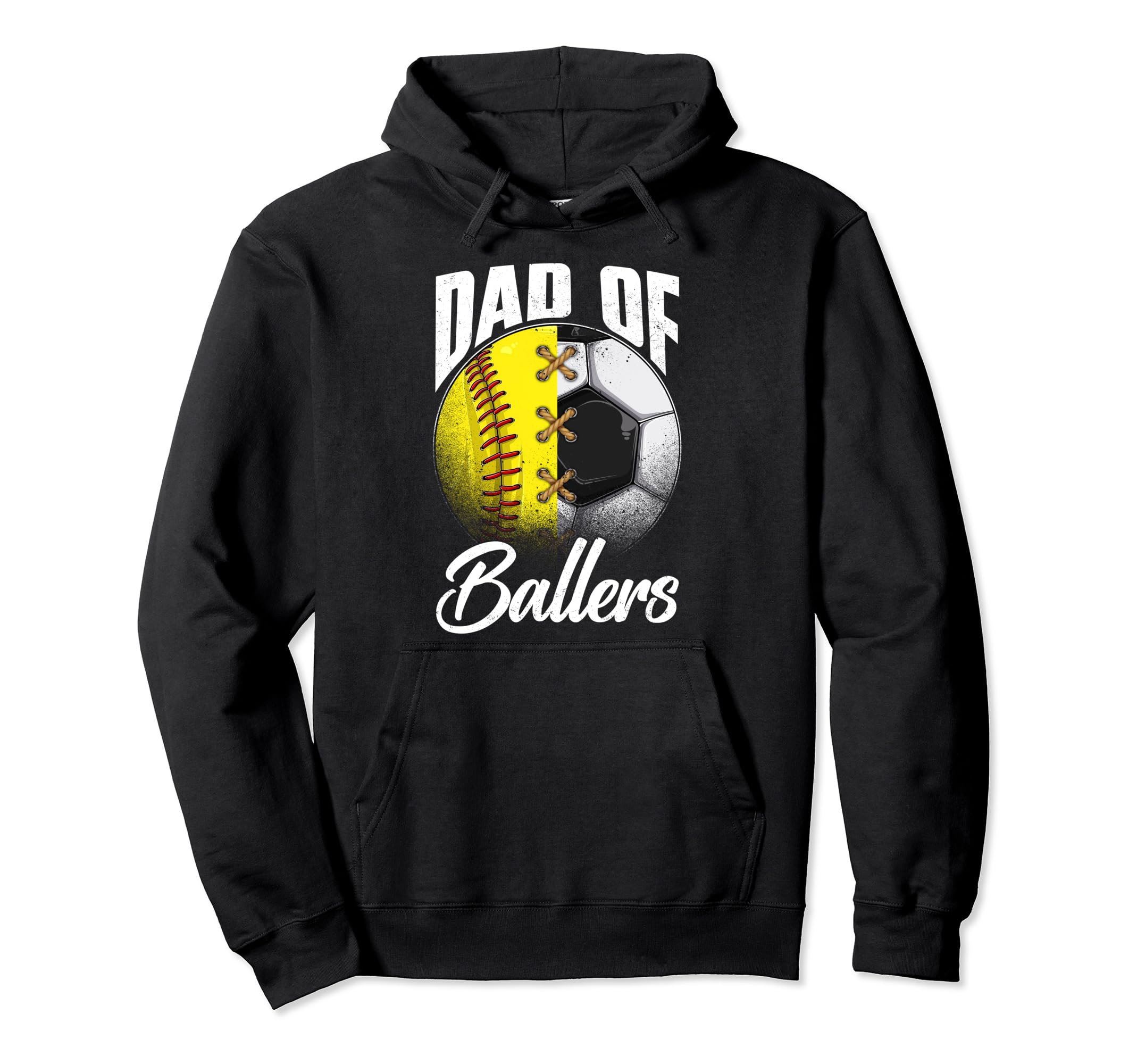 Dad Ballers Soccer Softball Lover Fan Hoodie - Graphic Print Men Women