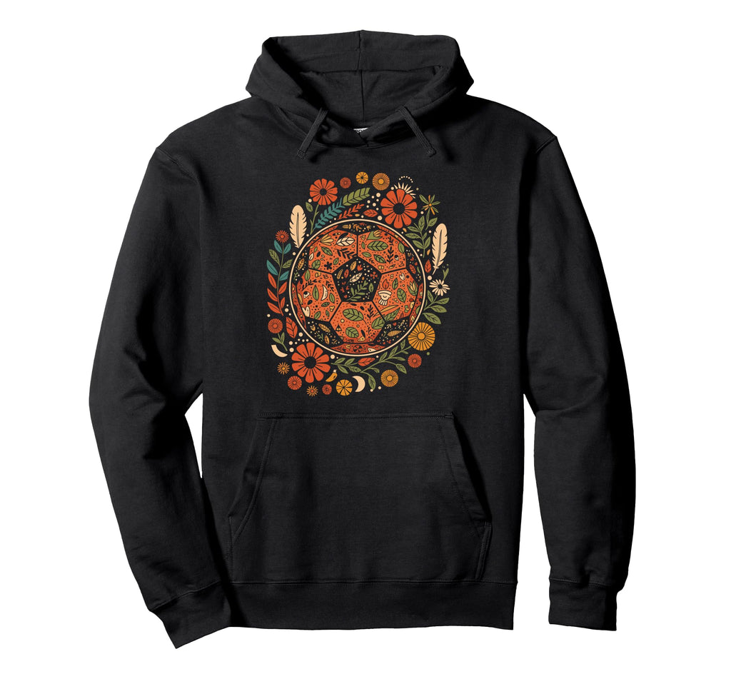 Boho Flower Soccer Ball Hoodie - Minimalist Print Unisex
