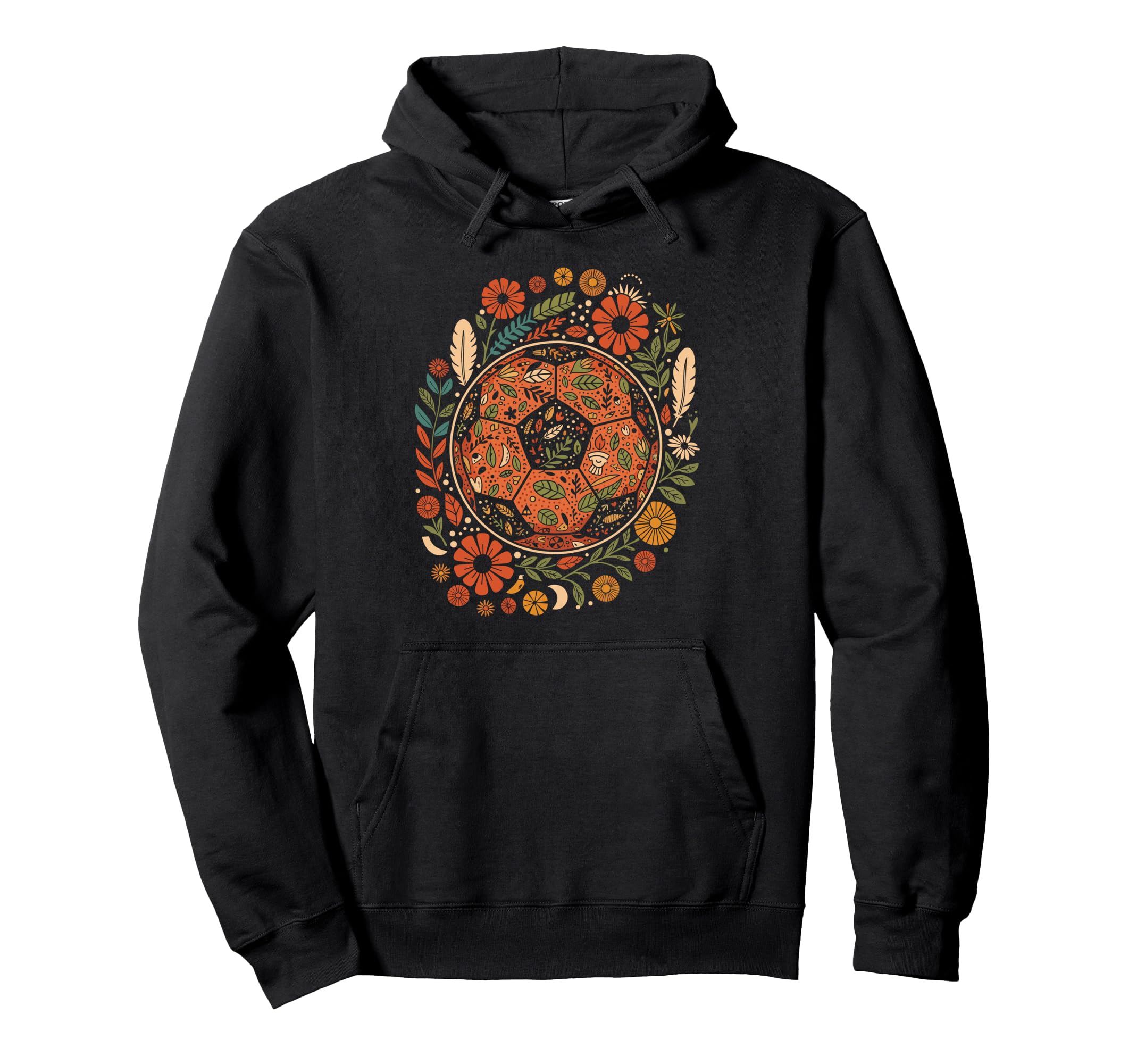 Boho Flower Soccer Ball Hoodie - Minimalist Print Unisex