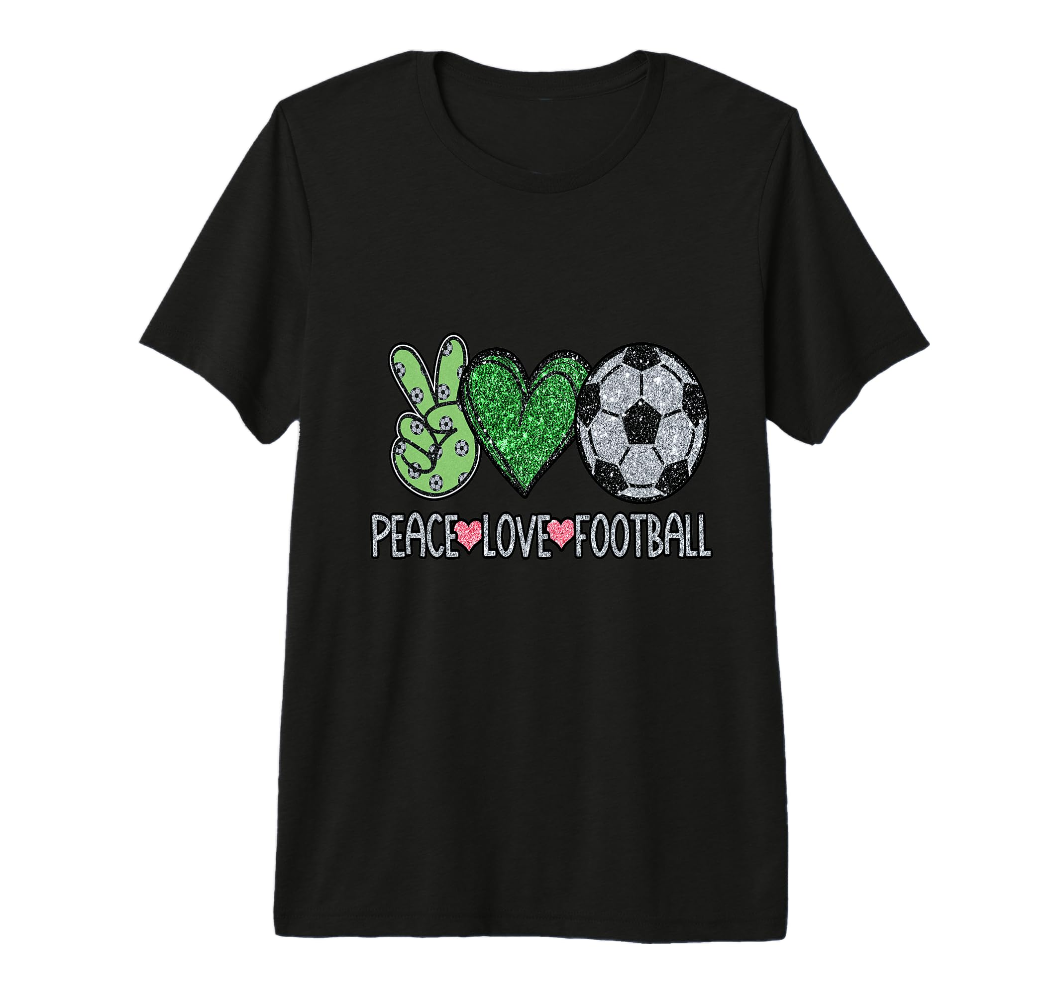 Peace Love Football Soccer Player Fan T-Shirt - Aesthetic Graphic Unisex