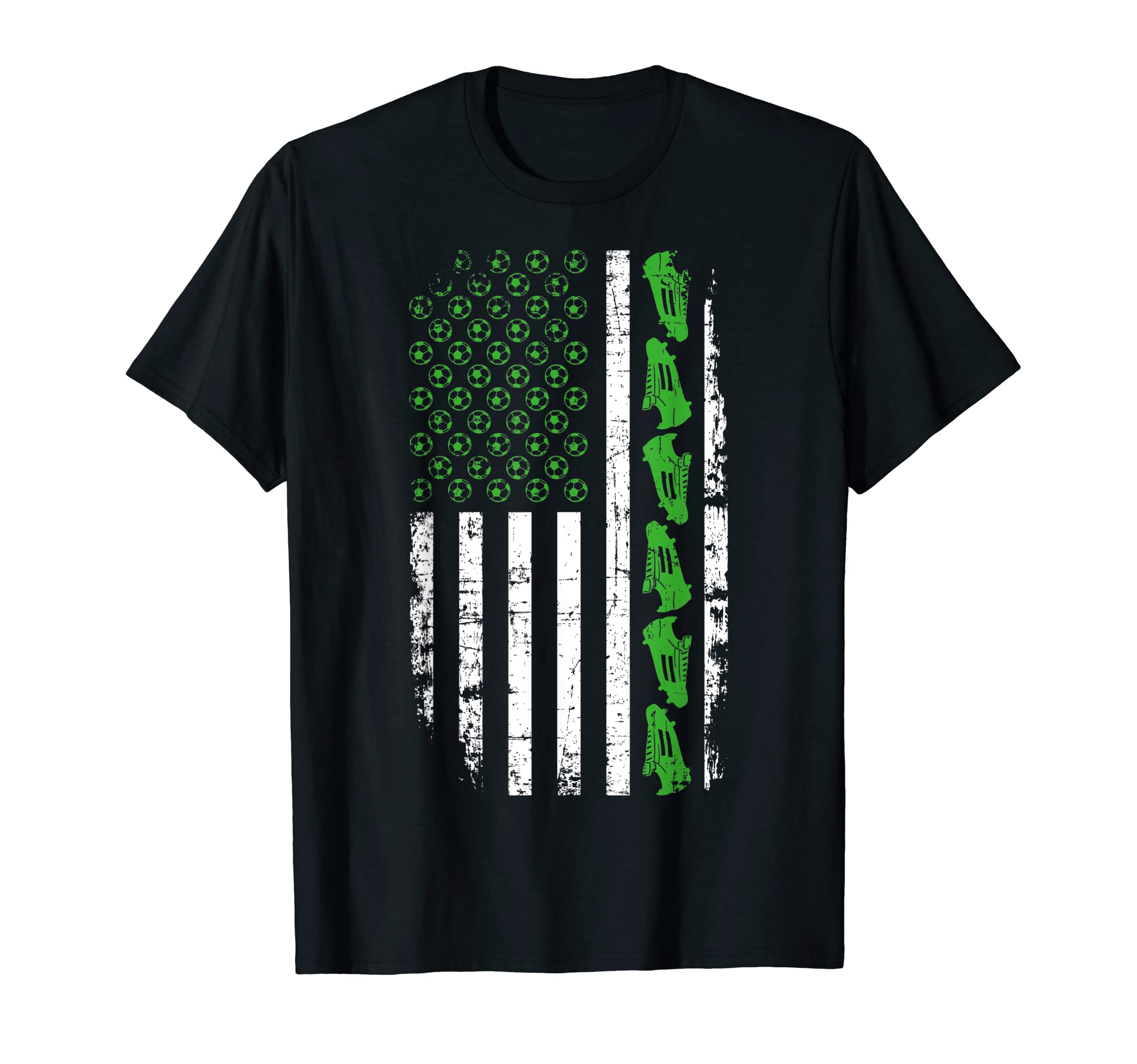 Soccer American Flag Funny Soccer T-Shirt - Trendy Graphic for Adults