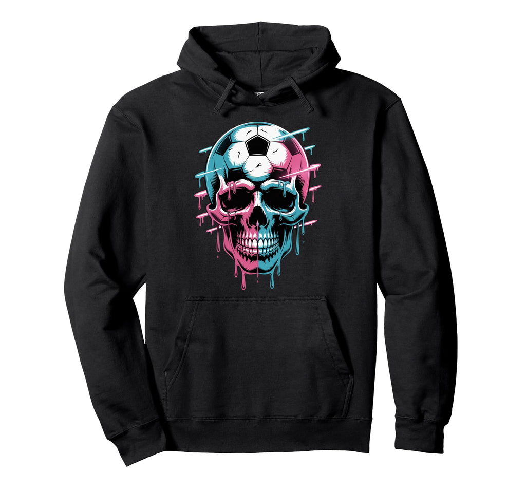 Skeleton Soccer Ice Cream Drip Hoodie - Casual Everyday Wear for Adults