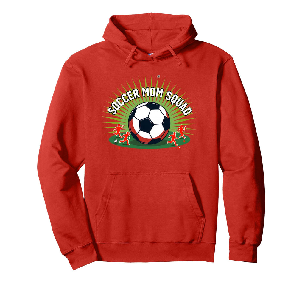 Soccer Mom Squad Sporty Parent Team Hoodie - Novelty Apparel for Adults