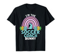 Happy Easter Day Im Soccer Coach Bunny T-Shirt - Graphic Print Unisex