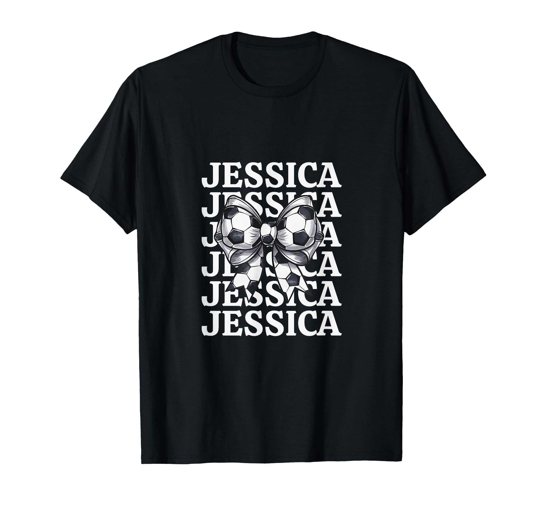 Jessica Personalized Coquette Soccer T-Shirt - Casual Everyday Wear Unisex