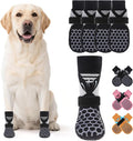 KOOLTAIL Dog Socks for Hot Pavement, Summer Breathable Dog Socks to Prevent Licking Paws, Non Slip Pet Boots& Paw Protectors for Hardwood Floor,Grippy Shoes for Small Medium Large Senior Dogs,Black XL
