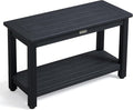 30'' Waterproof Shower Stool, Poly Lumber Shower Bench Seat for Shaving Legs, HDPS Plastic Bath Chair Seat, Non-Slip & No Maintenance, Black, Weight Capacity 700LBS (30 x 13 Inches)