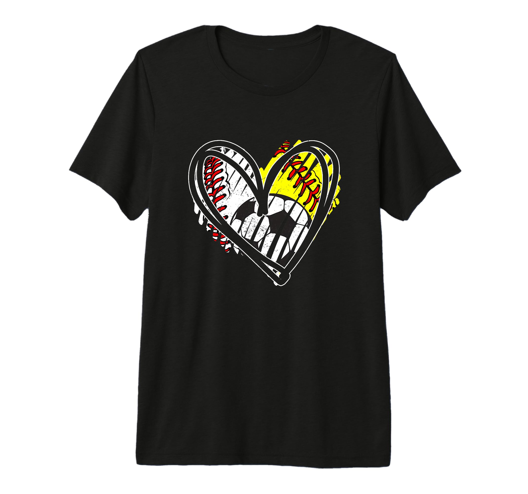 Baseball Softball Soccer Ball Heart Love T-Shirt - Custom Art Print Unisex