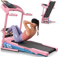 ANCHEER Foldable Treadmill with Sit Up Bench, 2025 Upgrade 3.5HP Portable Treadmills for Home with Incline 350 lbs Capacity, Smart LCD Display Body Fat& Heart Rate, Multifunction Exercise Equipment