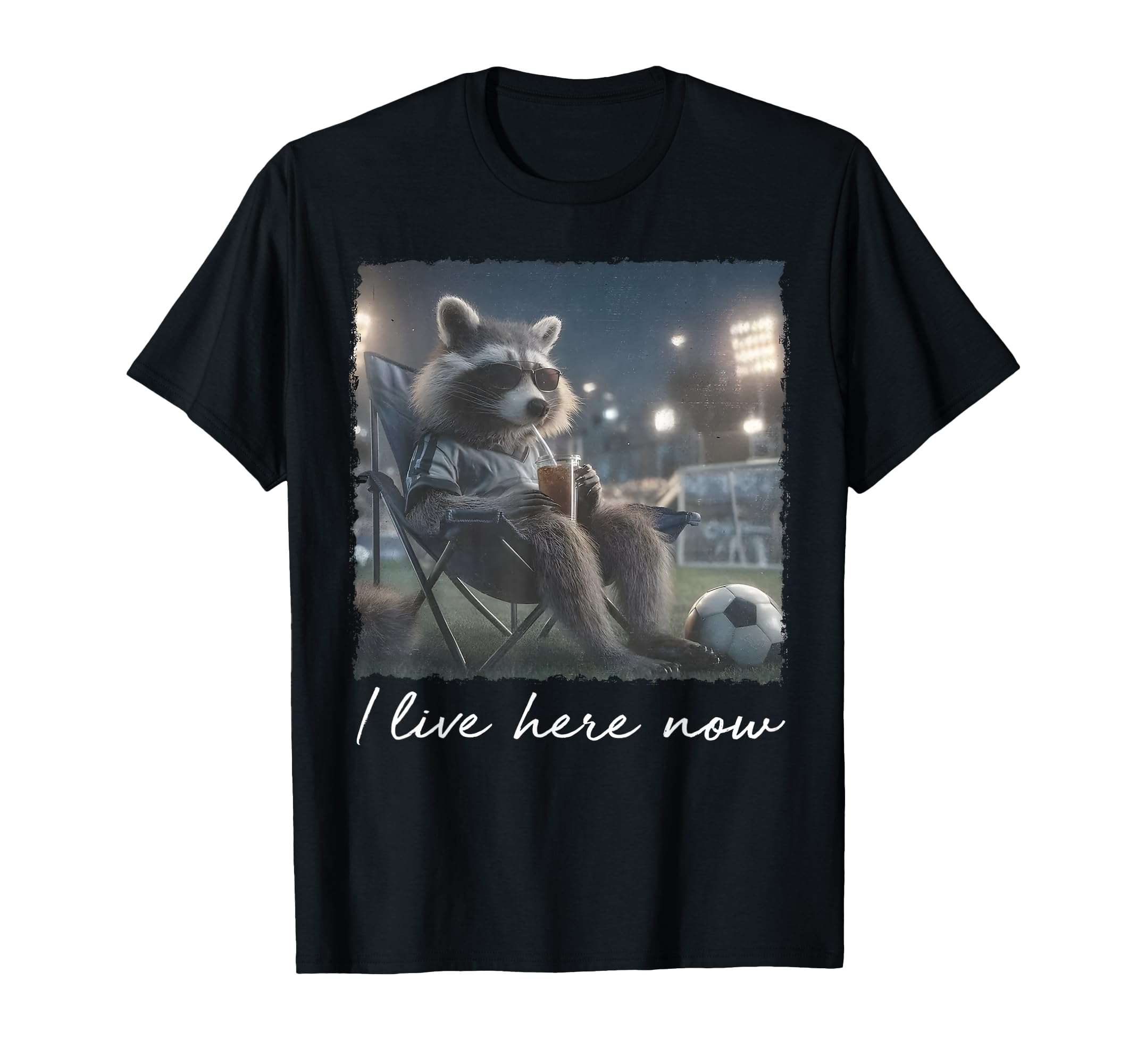 I Live Here Now Funny Soccer Mom T-Shirt - Trendy Graphic for Adults
