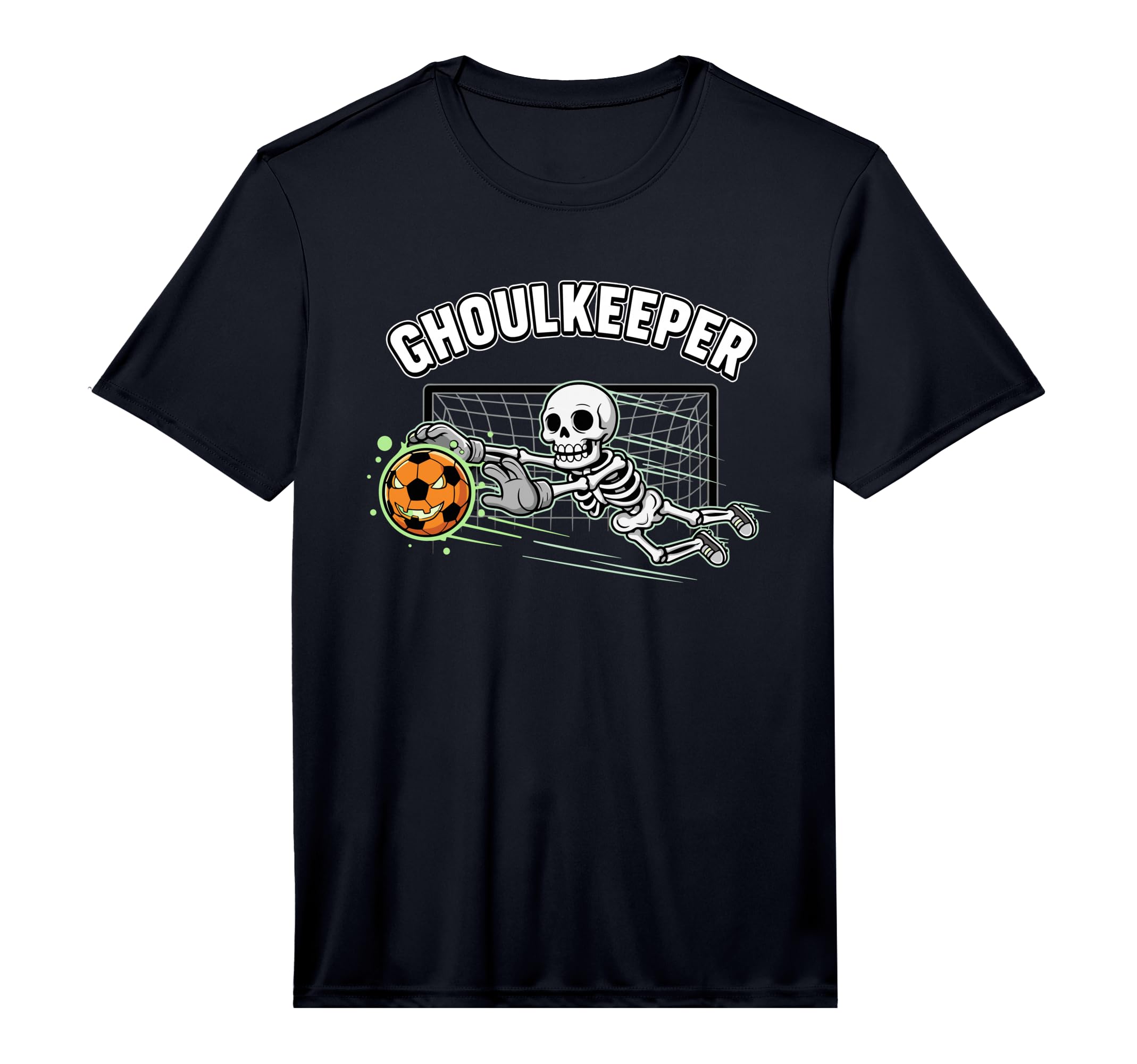 Ghoulkeeper Skeleton Goalie Halloween T-Shirt - Trendy Graphic for Adults