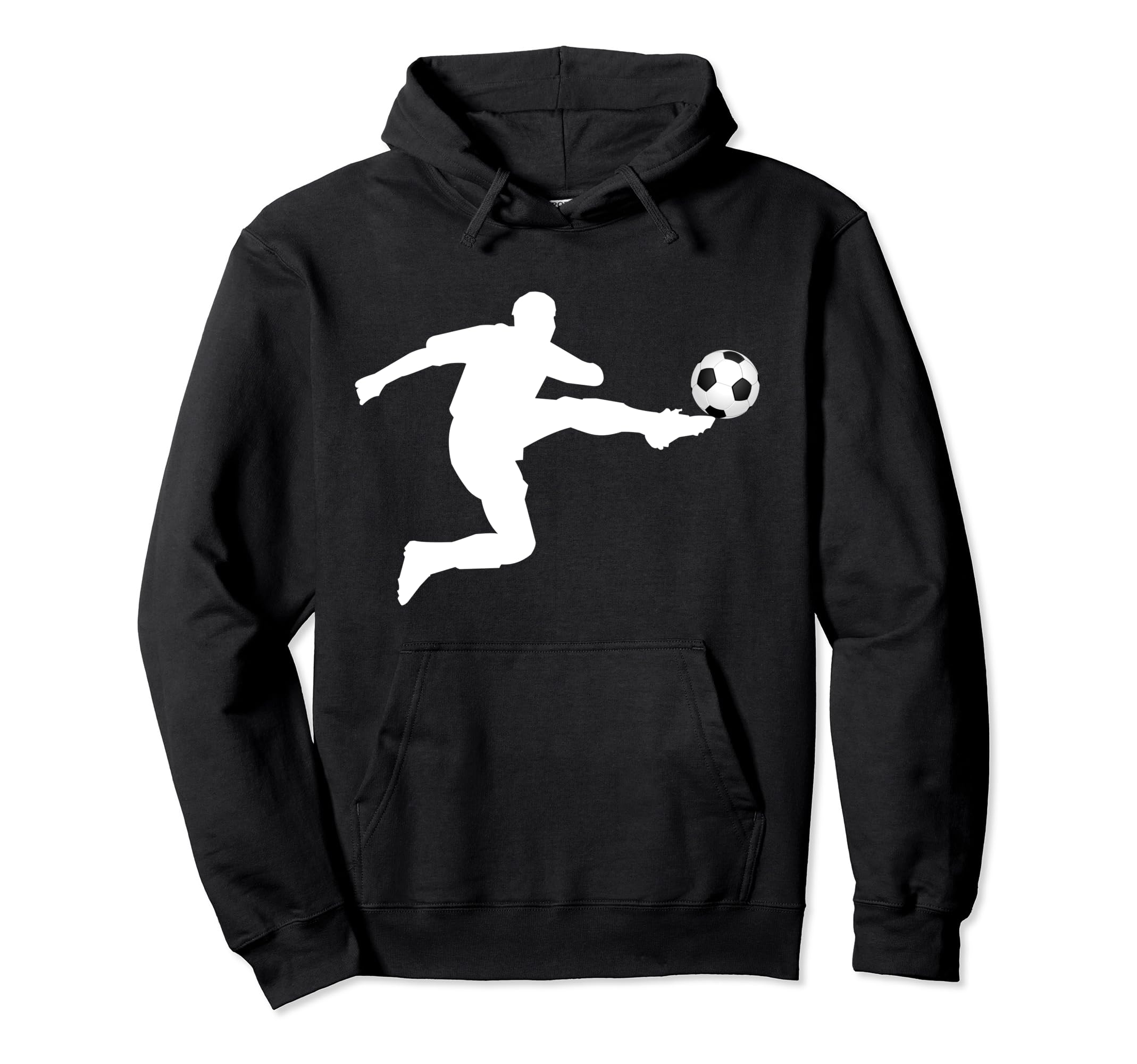 Soccer Striker Silhouette Hoodie - Fun Novelty Design for Adults