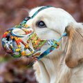Mayrezon Dog Muzzle, Printed Basket Muzzle for Small Medium Large Dogs Dachshund, Beagle, German Shepherd, Breathable Pet Muzzles to Prevent Biting Chewing Scavenging, Allows Panting and Drinking