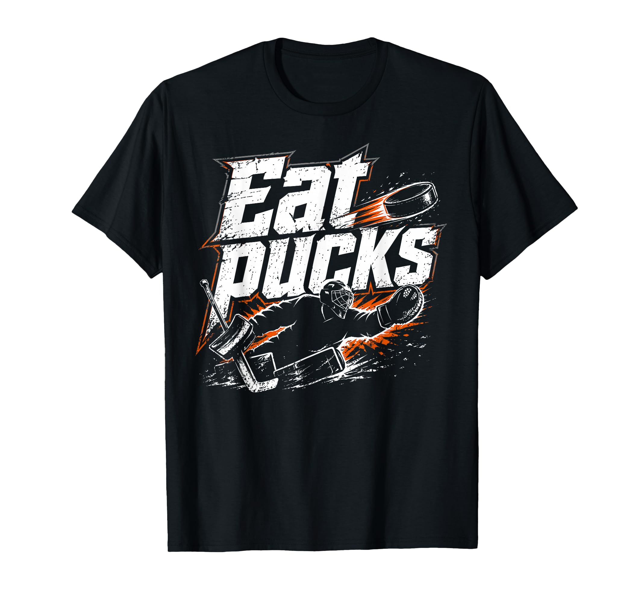 Ice Hockey Goalkeeper Pucks Goalie T-Shirt - Casual Everyday Wear Unisex