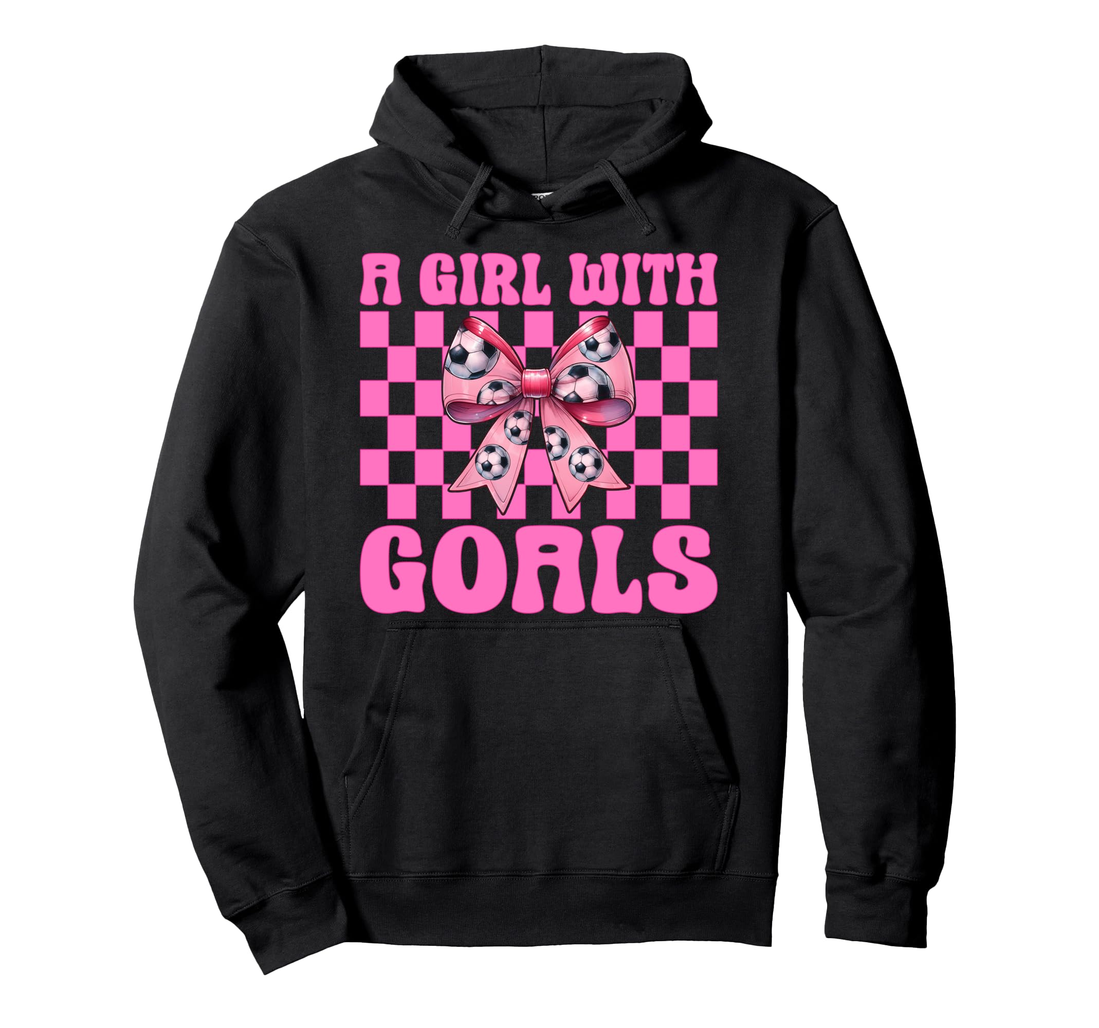 Goals Soccer Coquette Bow Hoodie - Custom Art Print for Adults