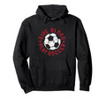 Give Blood Play Soccer Funny Player Hoodie - Graphic Print for Adults