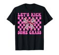 Lets Kick Some Grass Soccer Coquette Bow T-Shirt - Graphic Print for Adults