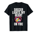Soccer Lights My Heart Fire T-Shirt - Casual Everyday Wear for Adults