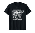 Hockey Goalie Goalkeeper Jesus T-Shirt - Fun Novelty Design for Adults