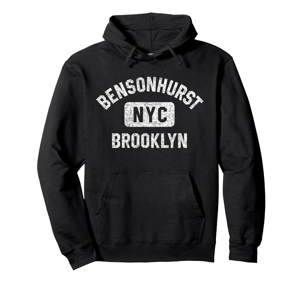 Bensonhurst Brooklyn Nyc Gym Distressed White Hoodie - Graphic Print Unisex