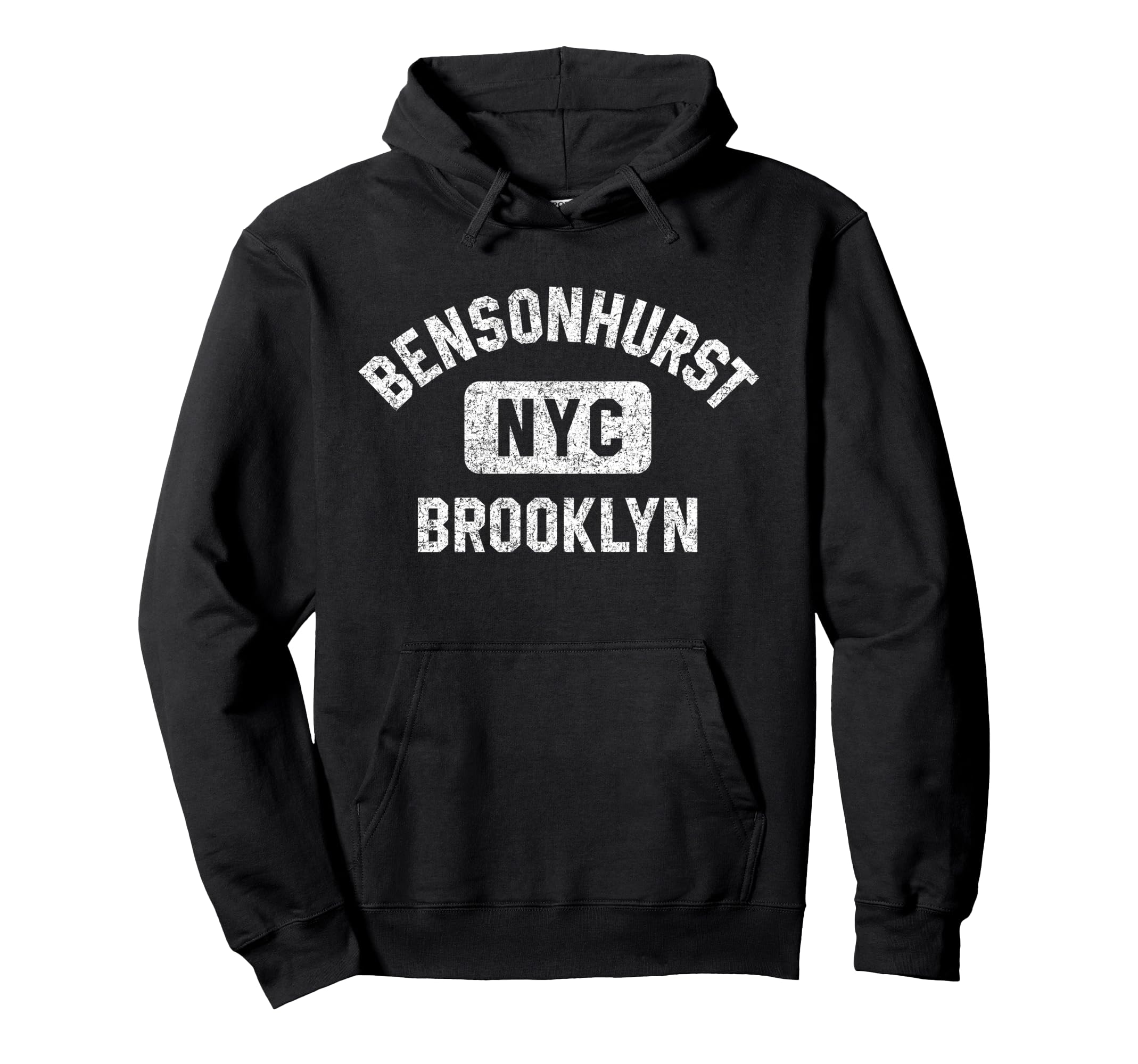 Bensonhurst Brooklyn Nyc Gym Distressed Hoodie - Streetwear Style Unisex