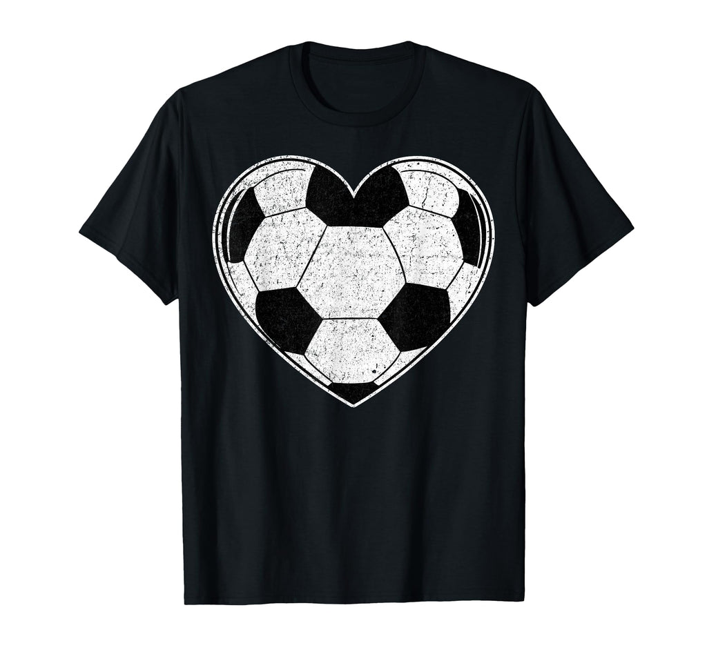 Heart Shape Soccer Valentines Day Soccer T-Shirt - Unique Graphic Unisex