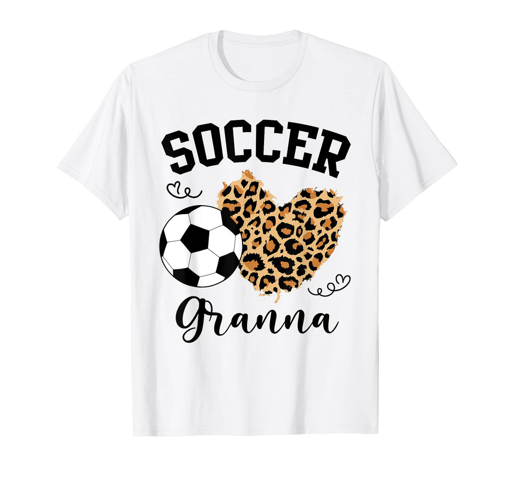 Soccer Granna Heart Leopard Granna T-Shirt - Minimalist Print Men Women