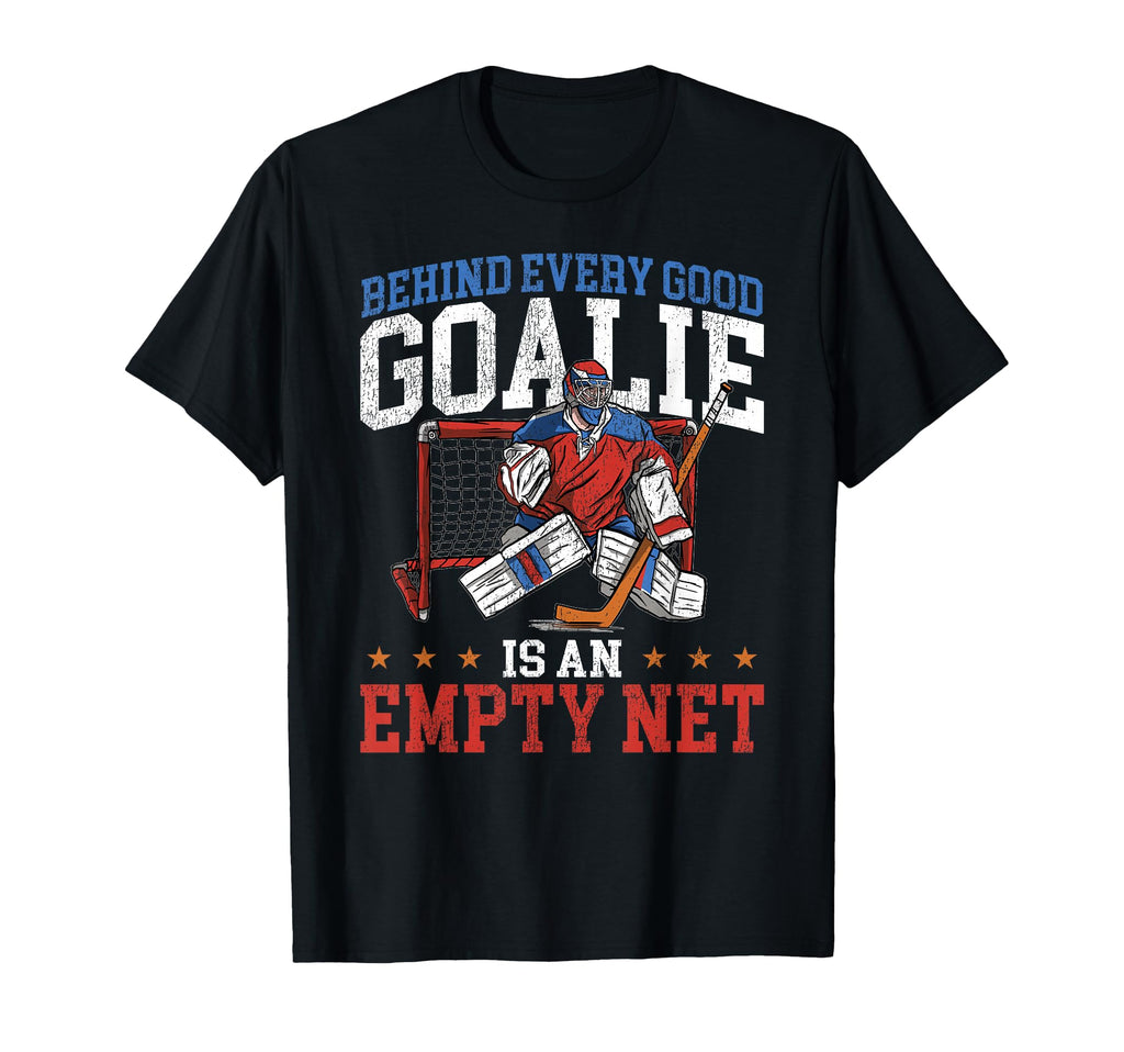Ice Hockey Goalie Goalkeeper Behind T-Shirt - Graphic Print for Adults