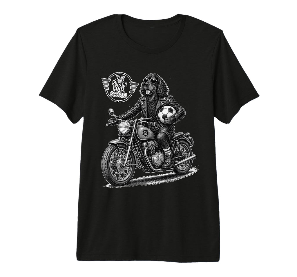 Gordon Setter Motorbike Love Footbal T-Shirt - Aesthetic Graphic Men Women