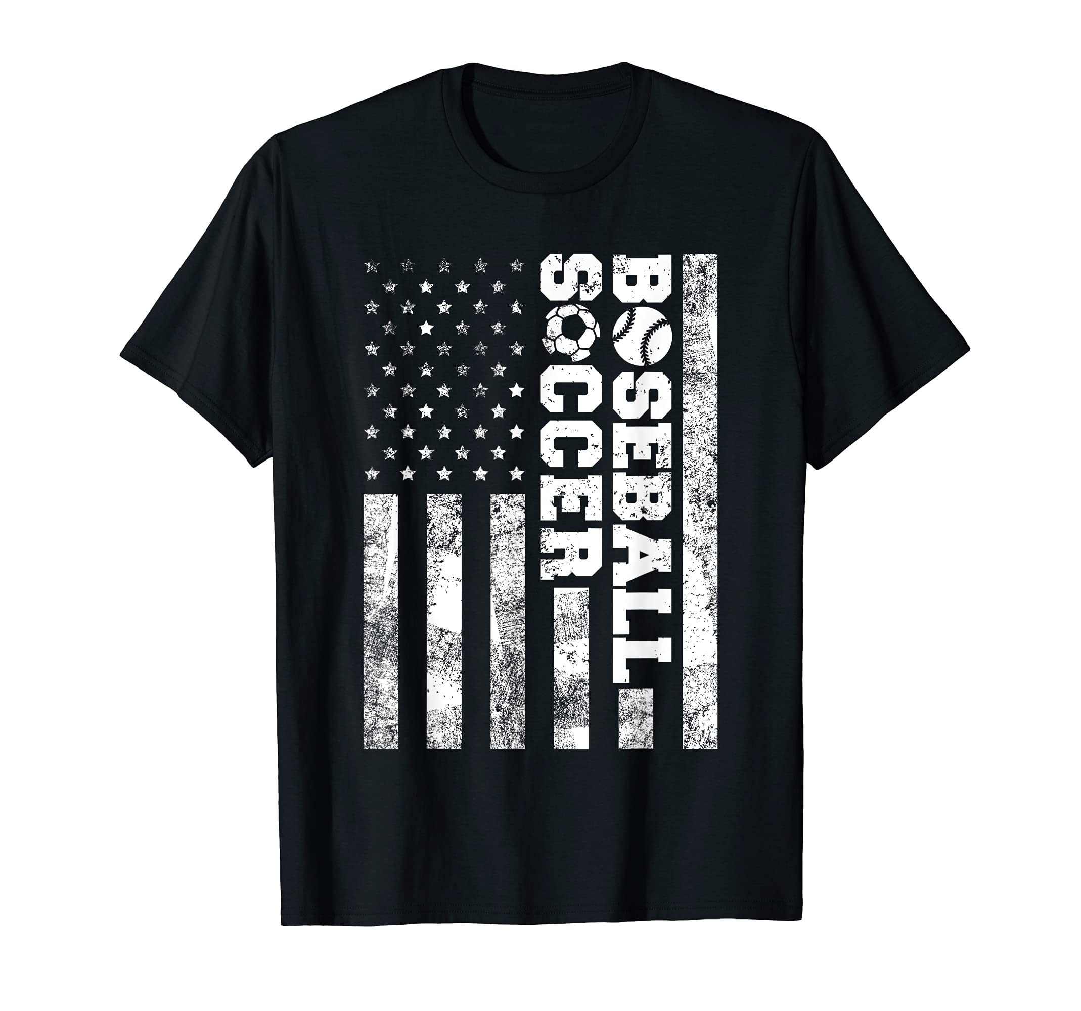 American Distressed Flag Funny Soccer T-Shirt - Novelty Apparel Men Women