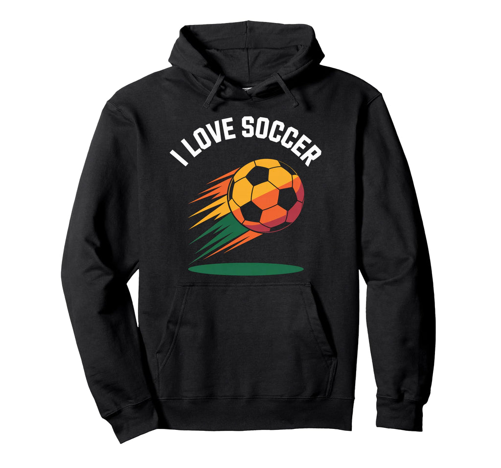 I Love Soccer Vibrant Ball Hoodie - Novelty Apparel Unisex