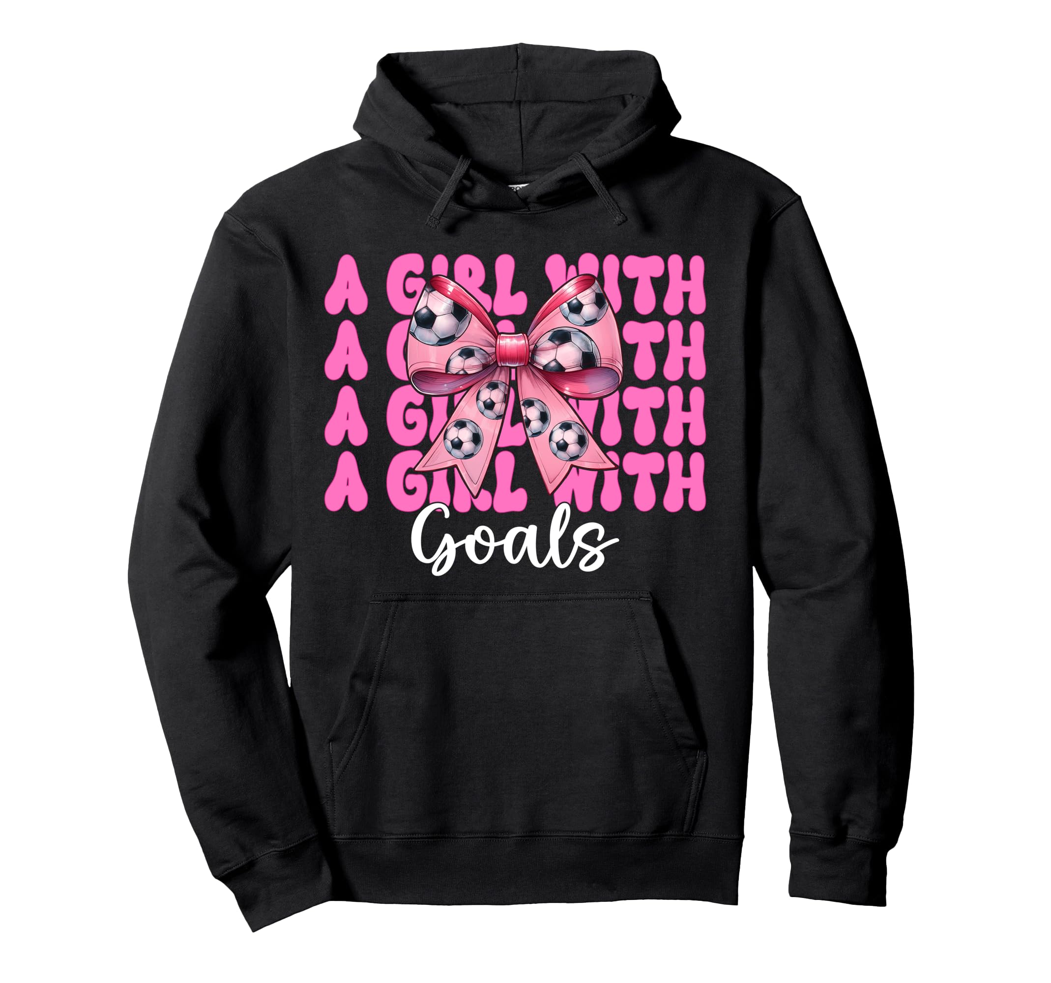Goals Soccer Coquette Bow Hoodie - Novelty Apparel Men Women