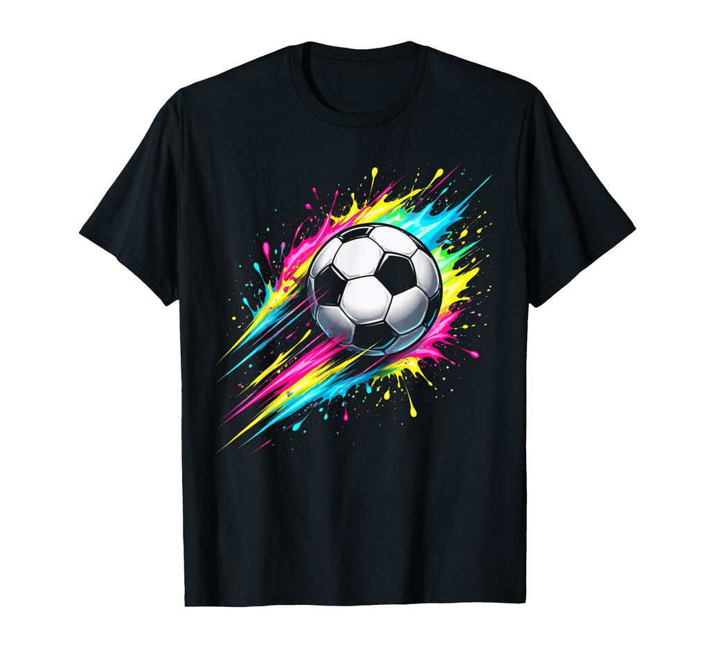 Colorful Soccer Ball Paint Splash Sports T-Shirt - Custom Art Print Unisex