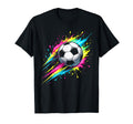 Colorful Soccer Ball Paint Splash Sports T-Shirt - Custom Art Print Unisex