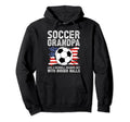 Soccer Grandpa Funny Grandfather Soccer Hoodie - Minimalist Print Unisex