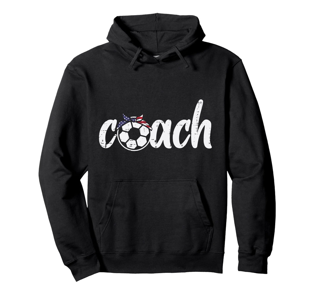 Coach Soccer American Flag Bandana Hoodie - Trendy Graphic Men Women