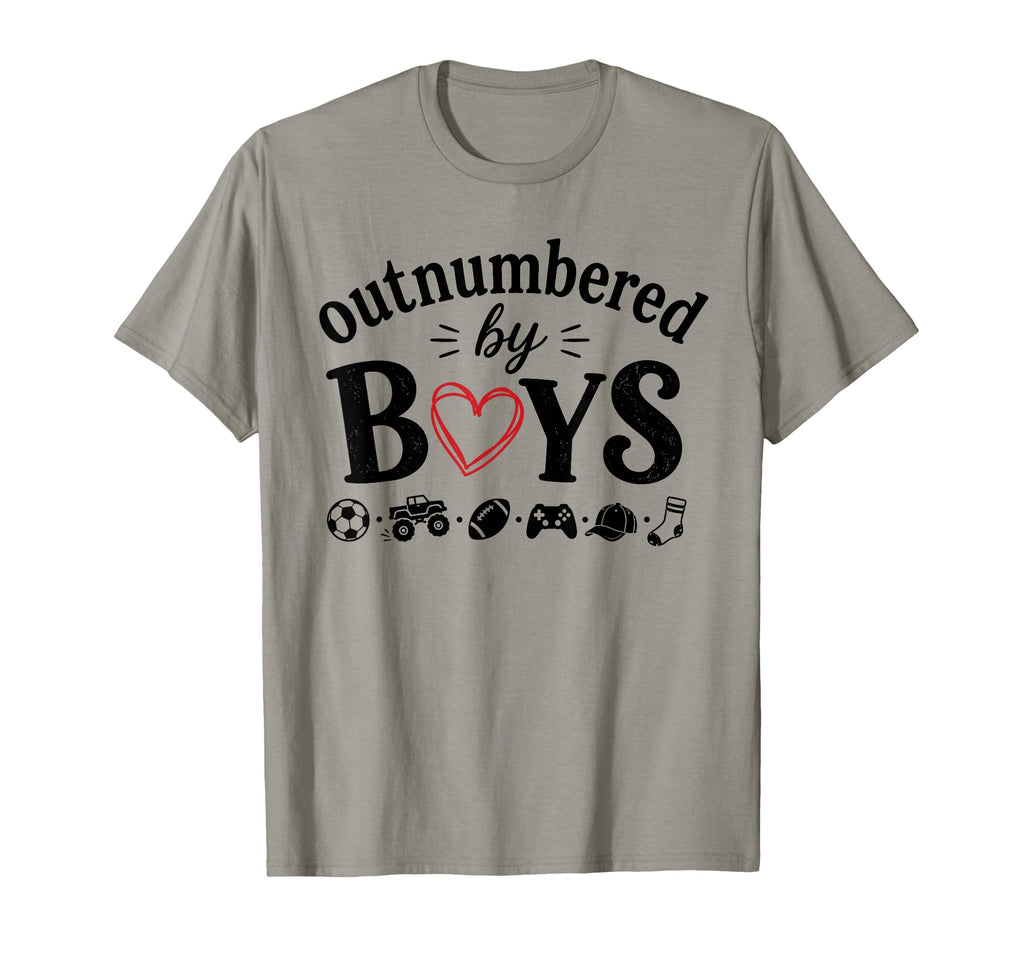 Outnumbered Funny Mom Soccer T-Shirt - Fun Novelty Design for Adults