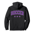 Soccer All Purple Stars Text Hoodie - Minimalist Print Unisex