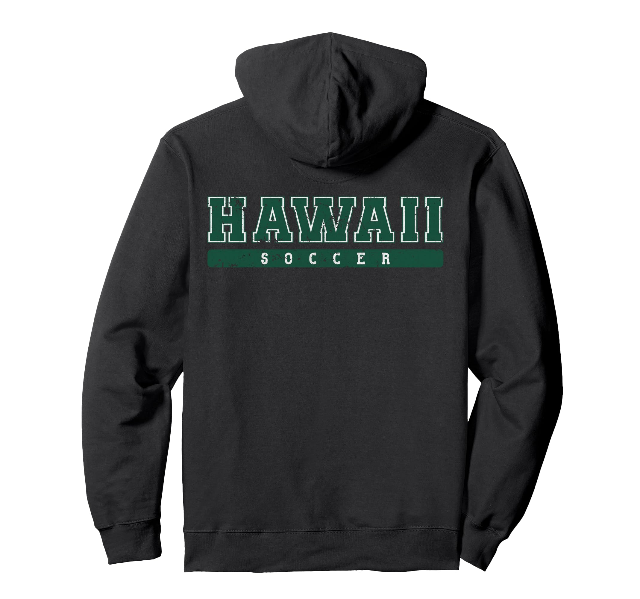 Hawaii Soccer Green Text Hoodie - Novelty Apparel for Adults