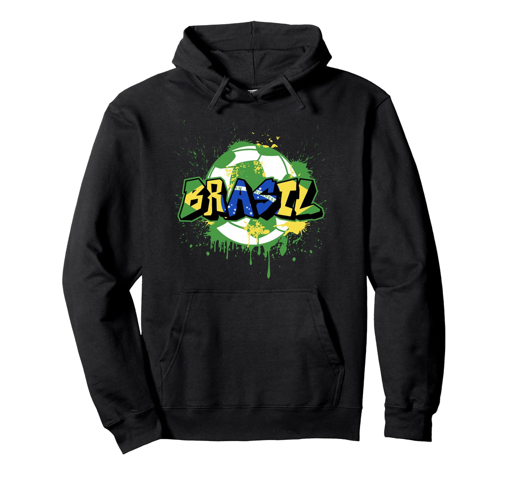 Brazil Soccer Brasil Flag Street Art Hoodie - Novelty Apparel Men Women