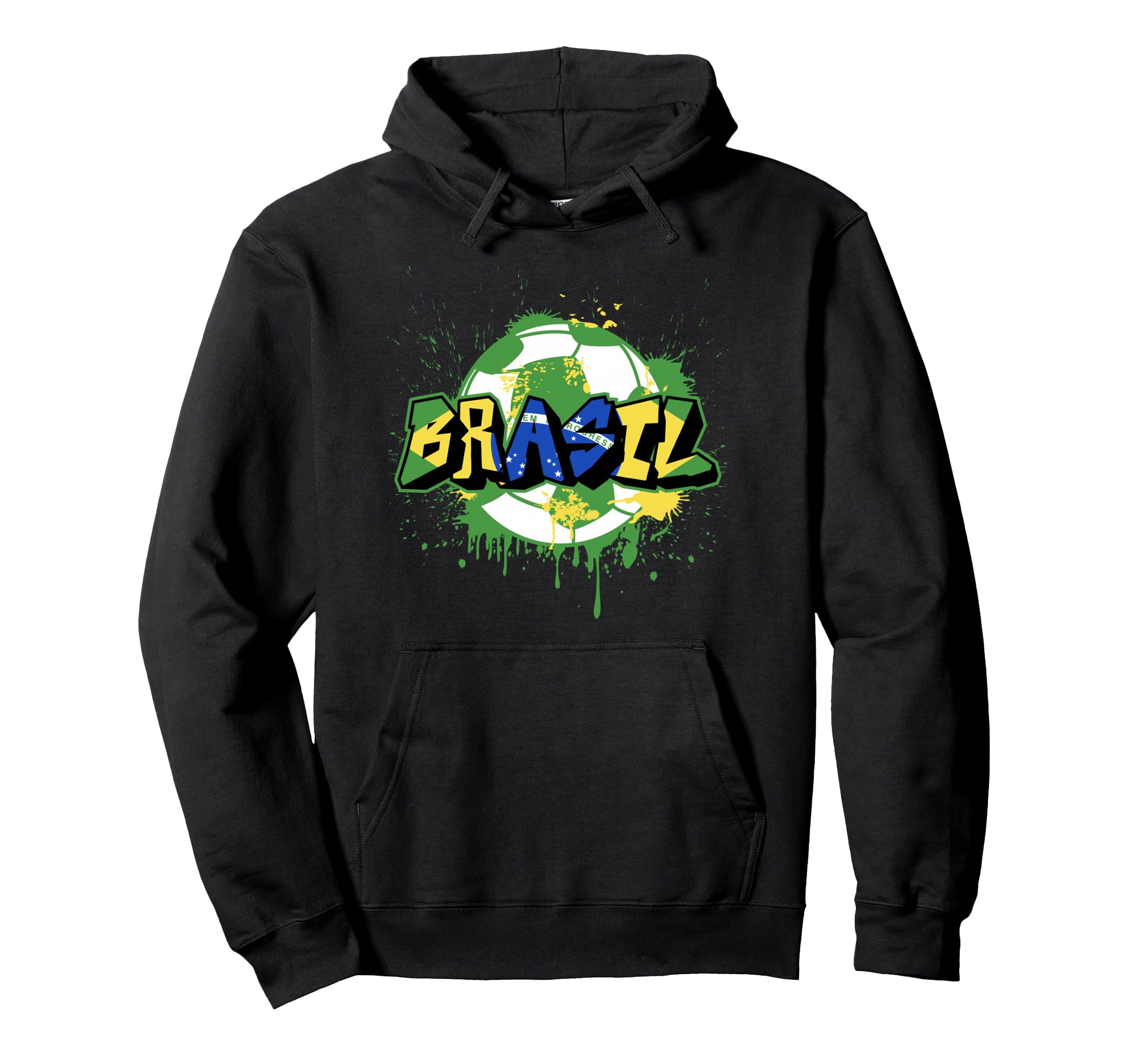 Brazil Soccer Brasil Flag Street Art Hoodie - Novelty Apparel Men Women